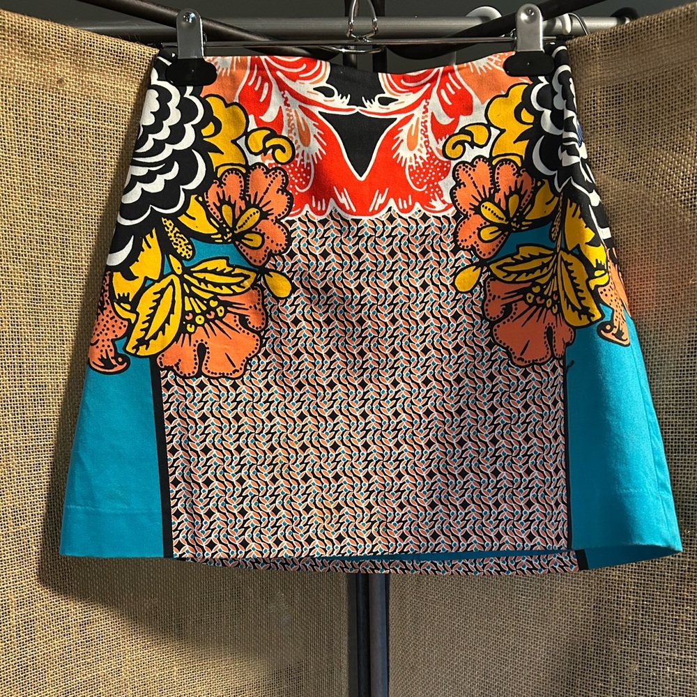 Express Multi-Color Pattern A-Line Mini Skirt - Picture 2 of 6